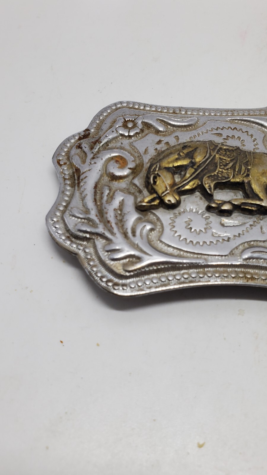 Raised Horse Bowing Saddle Buckle Rodeo Cowboy Western Rancher Riding West