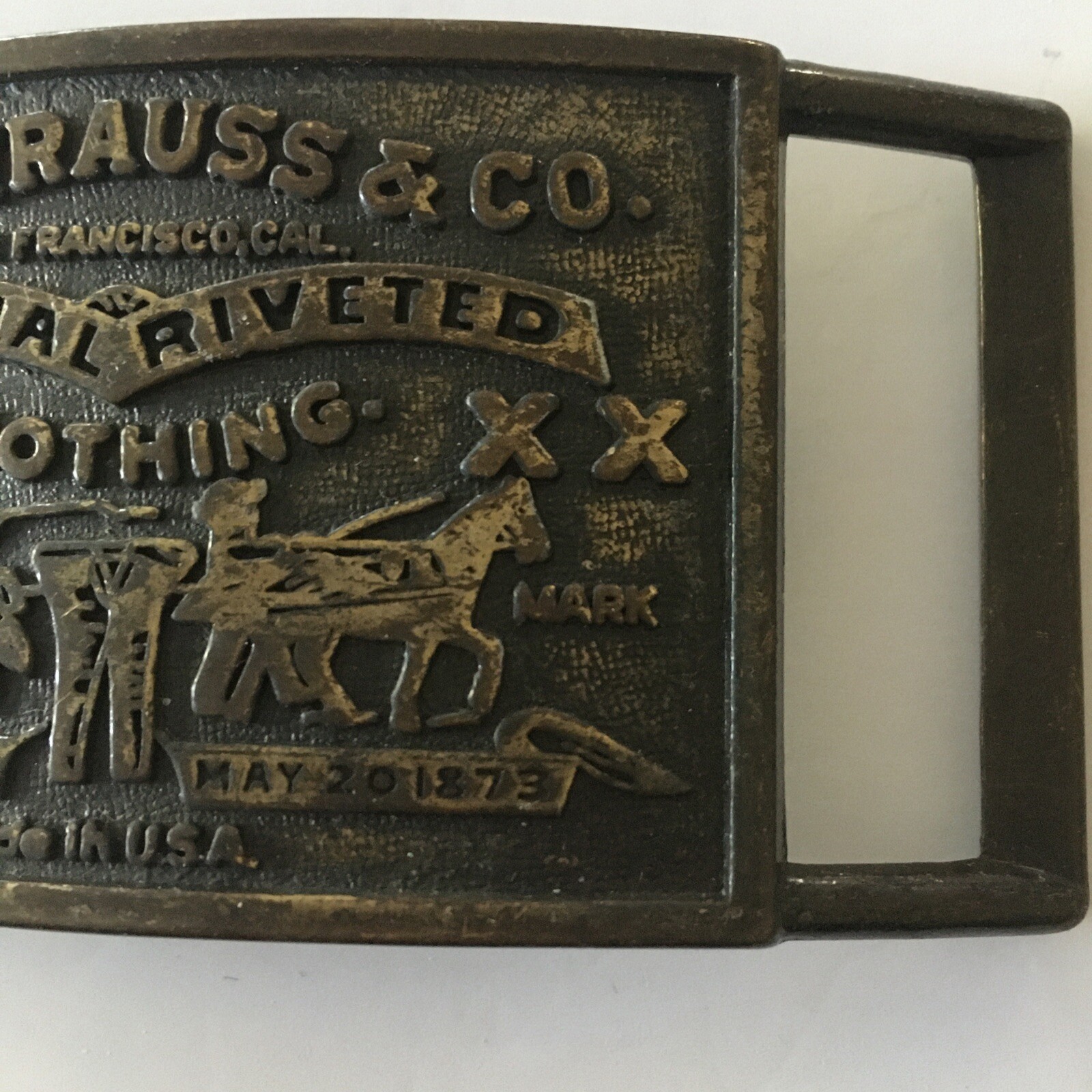 Vintage Rare Levi’s Jeans Belt Buckle Bronze Cowboy Casual Collector Brass
