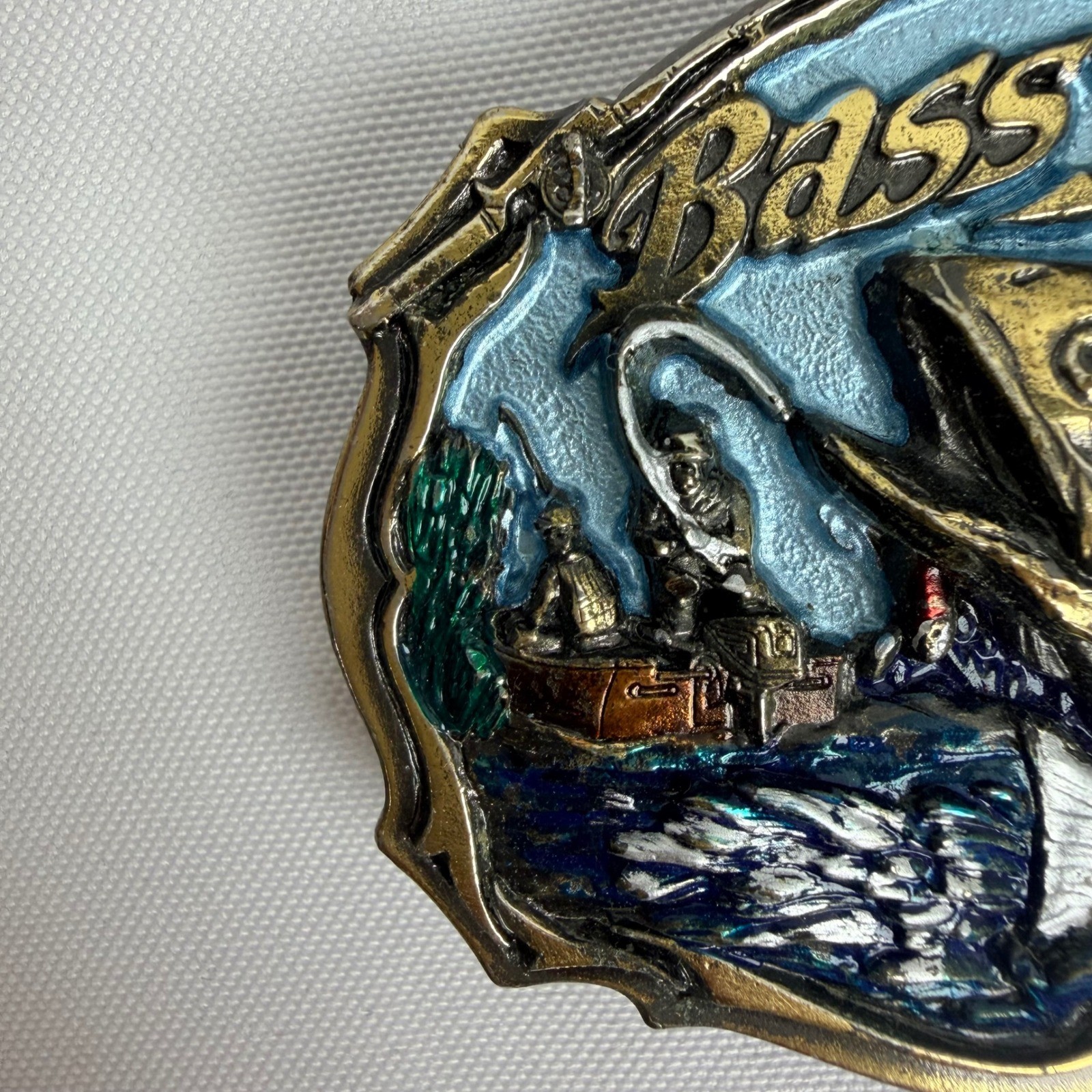 Vintage 1987 The Great American Belt Buckle Co Bass Fishing 1820 Made in USA