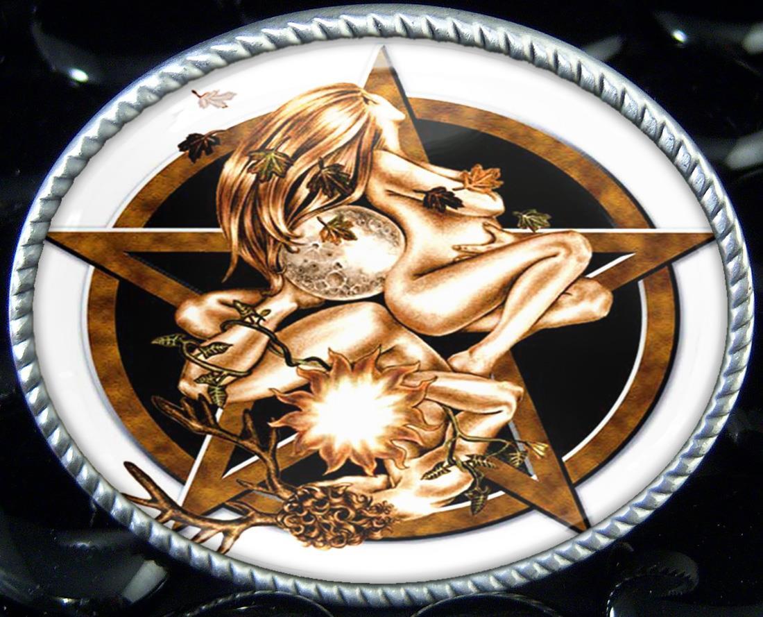 Wiccan Elements Pentacle Belt Buckle
