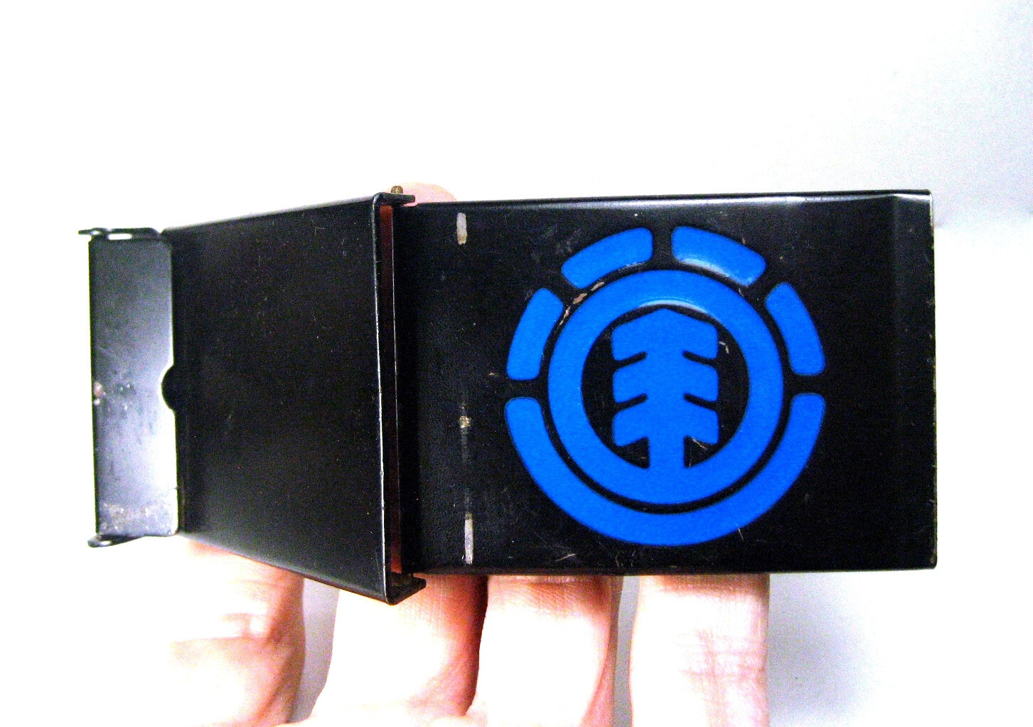 Element Skateboards Belt Buckle Black Painted Steel Blue Enamel Logo 2 5/8&Prime; NICE