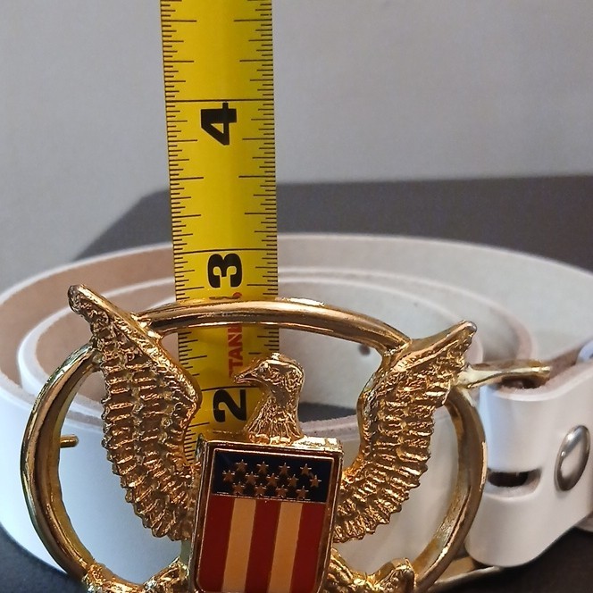 Elvis Presley Aloha From Hawaii American Eagle Buckle And White Leather Belt.