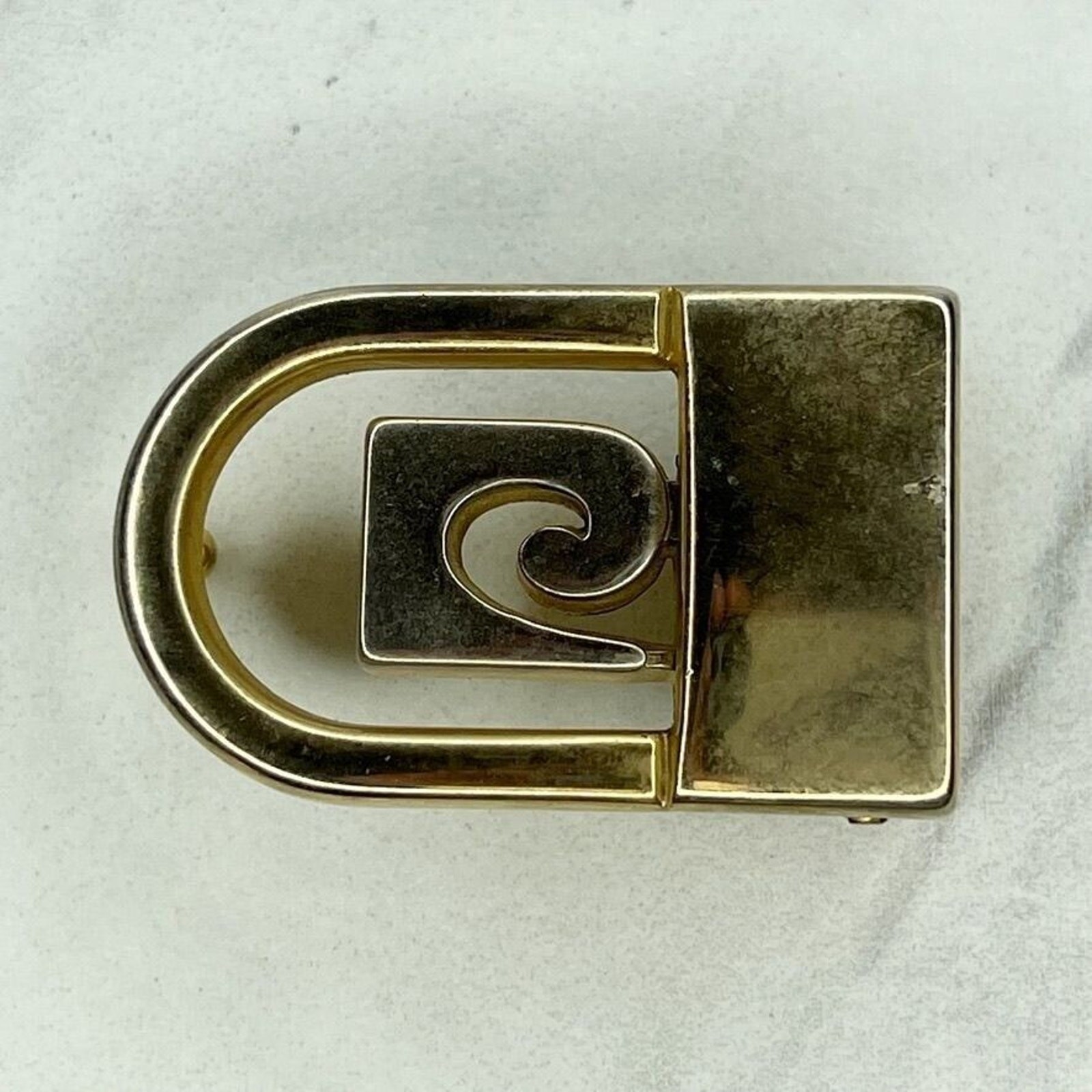 Silver and Gold Tone Clamp Style Simple Basic Belt Buckle