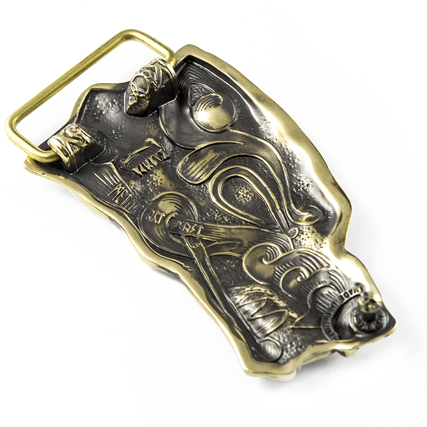 Belt buckle Grey Wolf, Handmade wolf head solid belt buckle