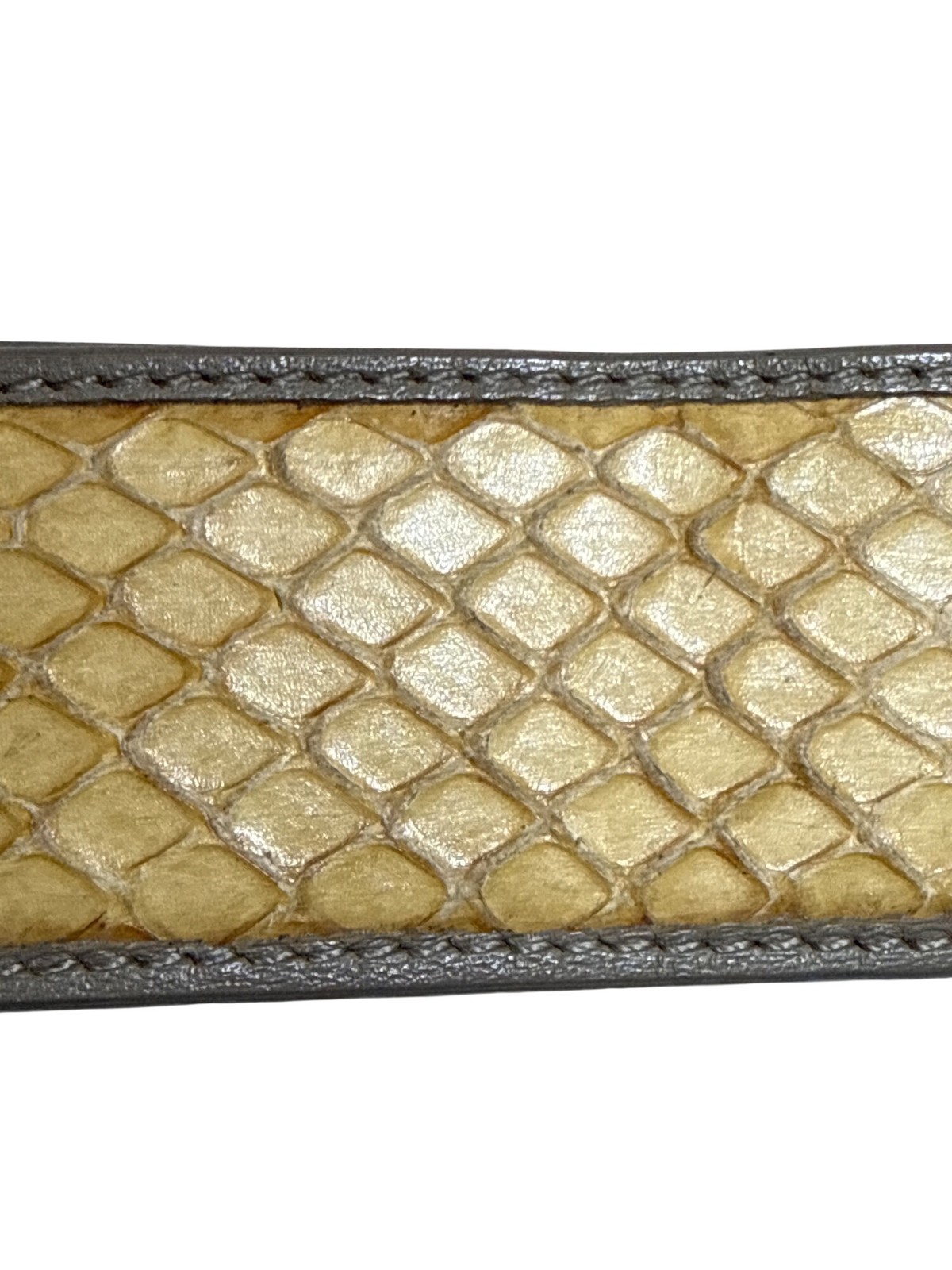 G.J. Deegan Sterling Silver Alligator Buckle Python Skin Belt 194g 925