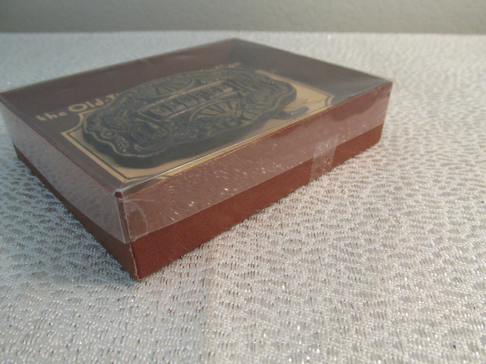 BRASS BELT BUCKLE « GEORGE » ORIGINAL BOX ODEN TIME EMBOSSED BIRTHDAY NAME