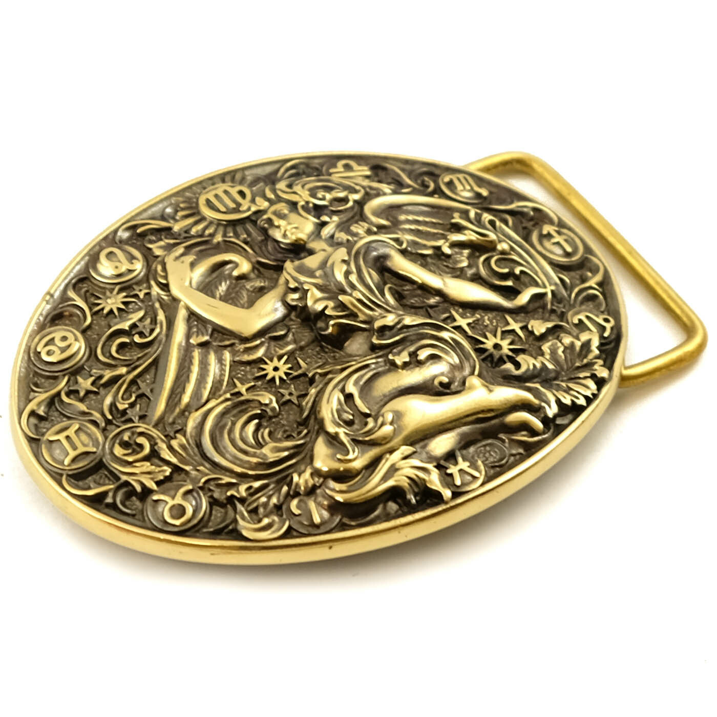 Virgo belt buckle, Virgin Horoscope Astrological Zodiac Sign solid brass buckle