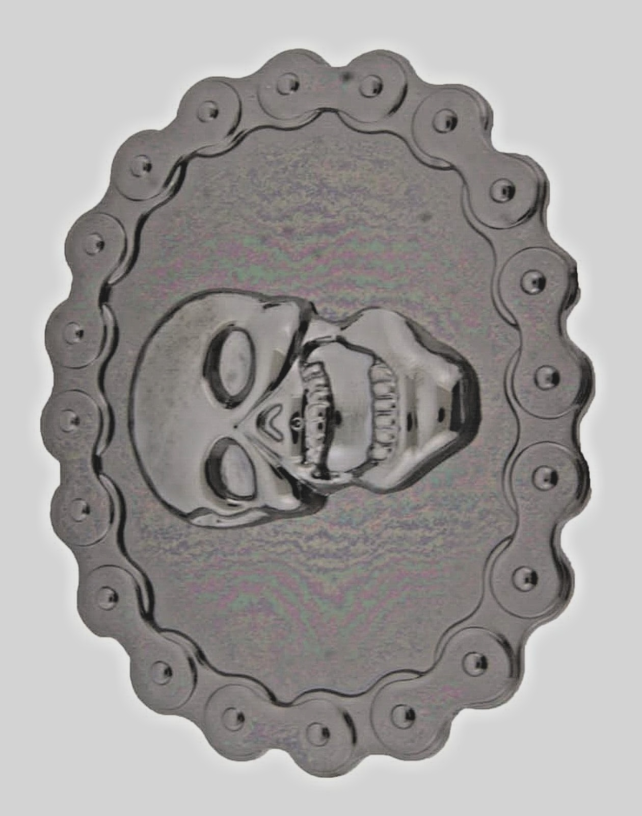 Skull Belt Buckles Tribal Gunmetal Gray Vintage Costume Skeleton Halloween Party