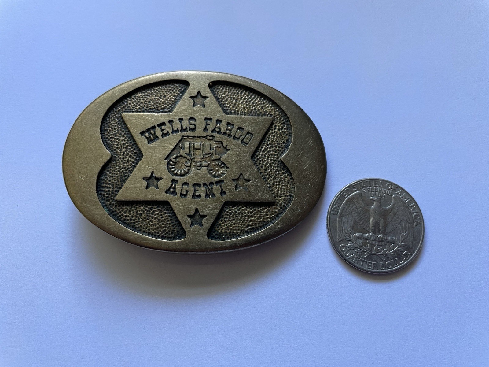 Vintage 1977 Wells Fargo Agent 125th Anniversary Solid Brass Belt Buckle AG 117