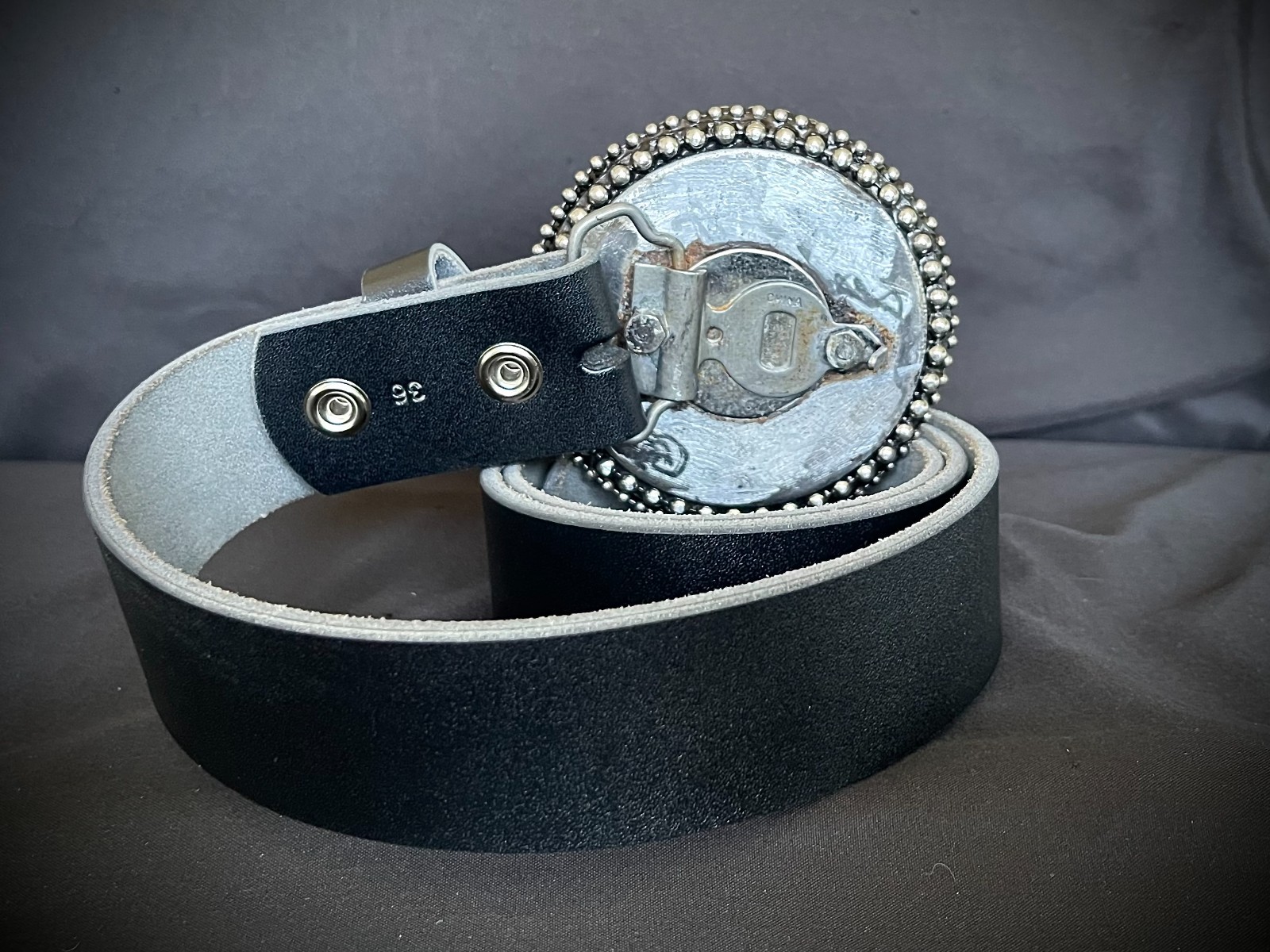 Skull & Crossbones Belt Buckle Gothic Biker Wearable Art OOAK Darren McNeese