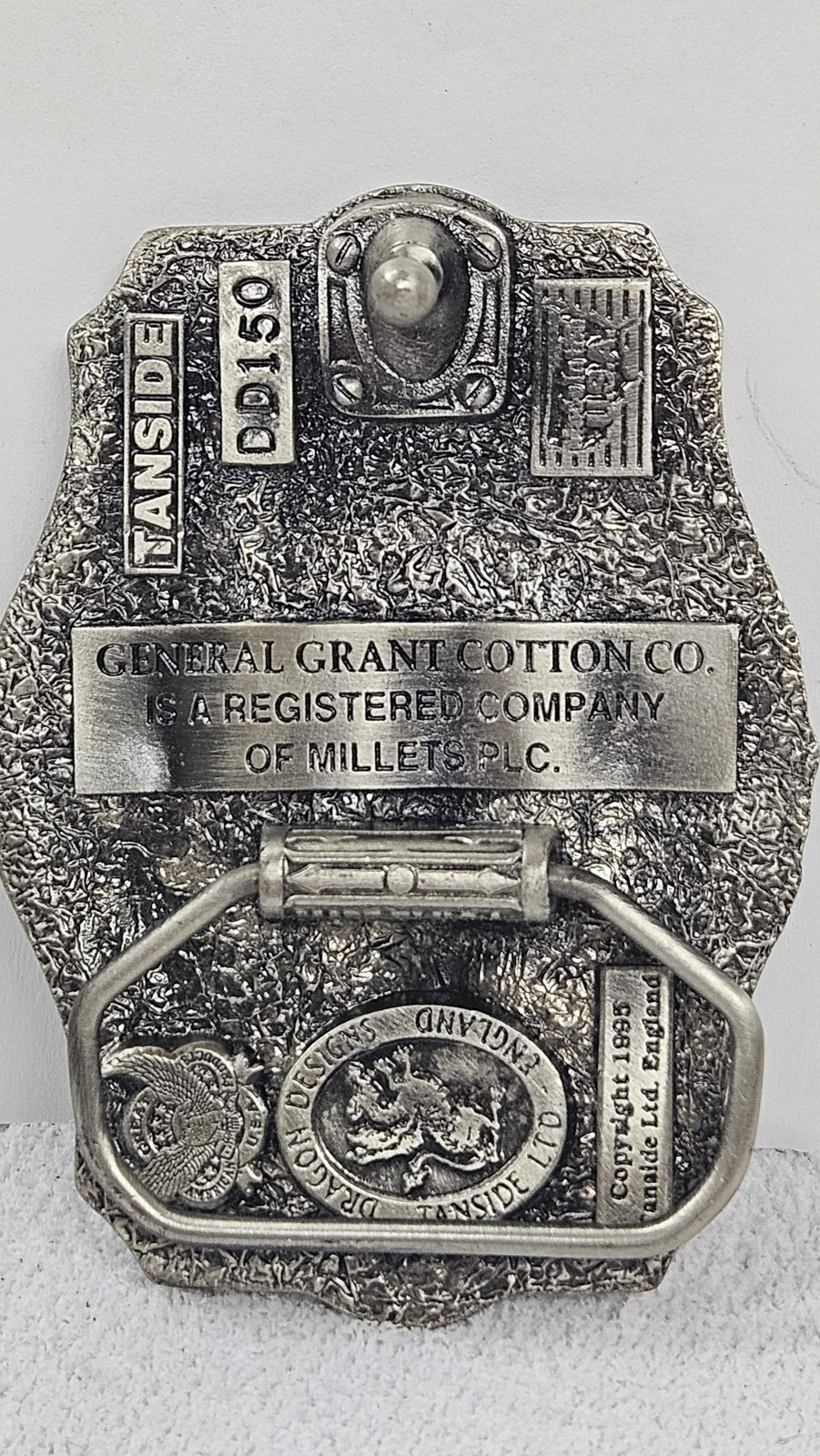 Great American Buckle Co. Belt Buckle Mens General Grant Cotton Co 1985