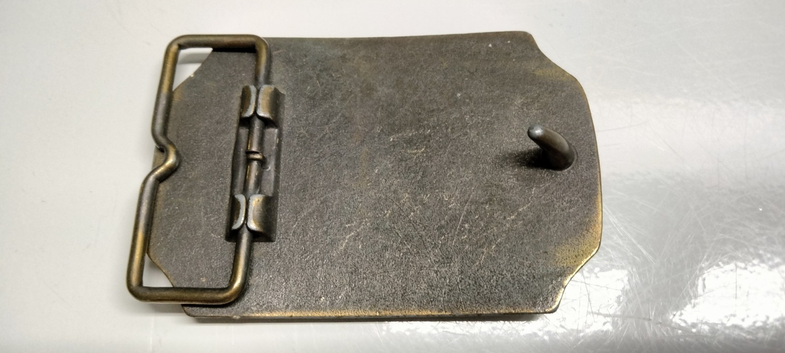 Remington Gold Metal Hunting Dog Scene Western Belt Buckle 1.75in Rectangular