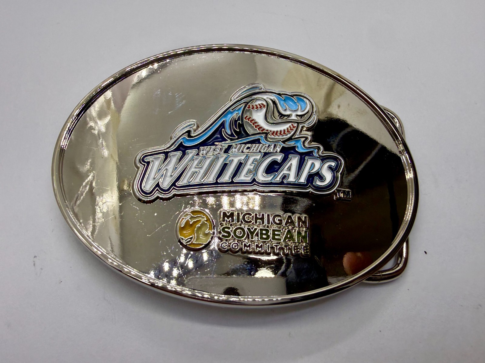 West Michigan Whitecaps Baseball Team Soybean Committee Belt Buckle