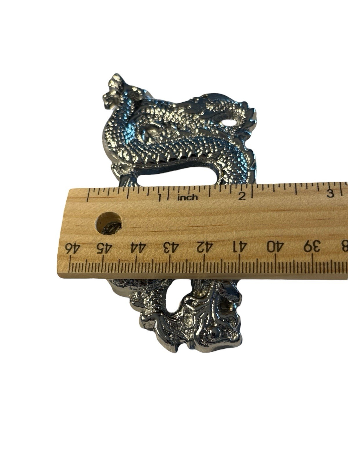 DRAGON FIRE FLAME BREATHING SOLID BRASS CHROME PLATED BARON BELT BUCKLE 1981