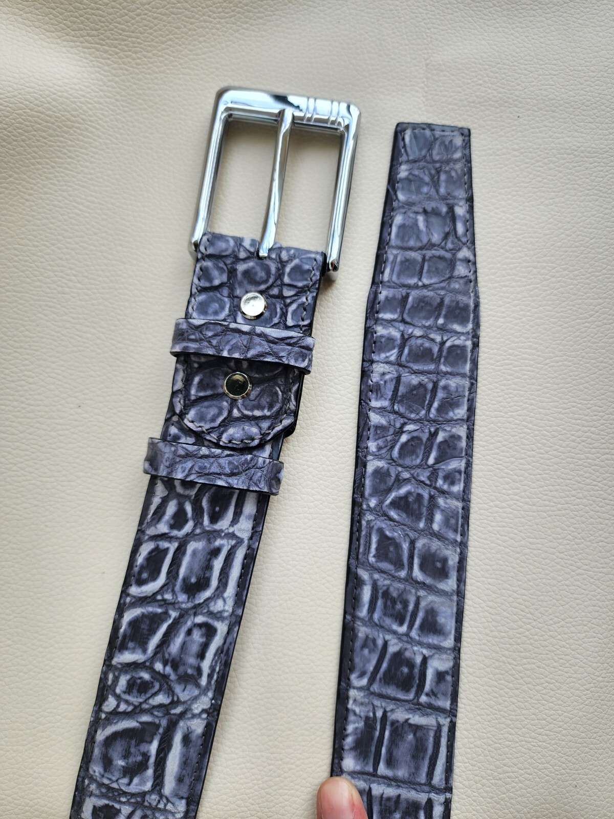 3.8CM Navy Blue 100% Genuine Nubuck Leather Skin Mens Belt Buckle-Customize