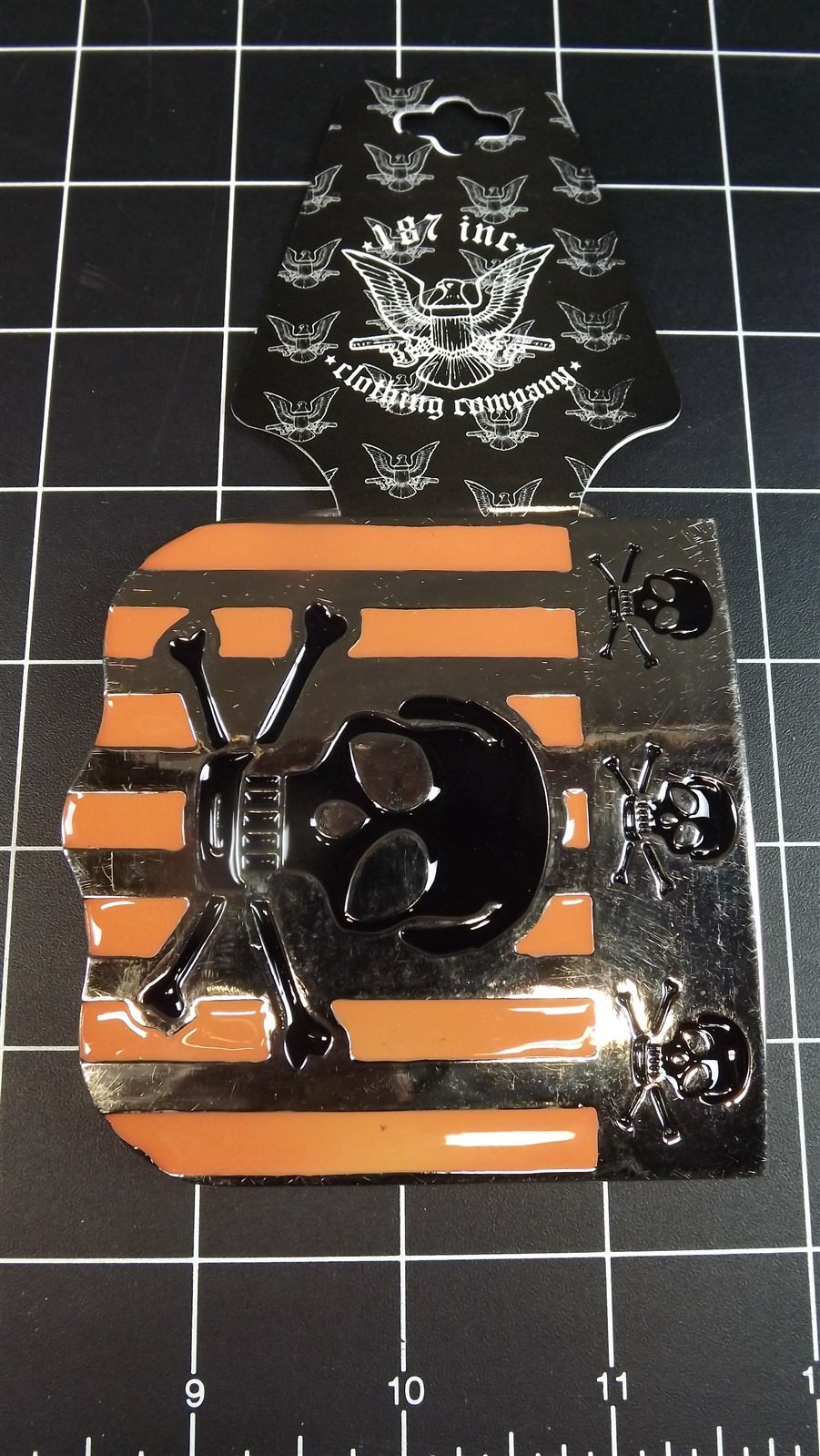 Collectible BRIGHT Finish ENAMEL-STAINLESS STEEL Belt Buckle SKULLS