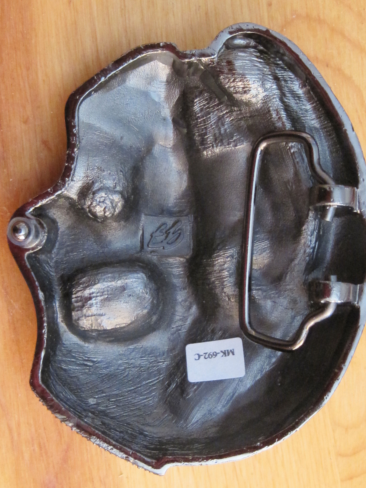 Belt Buckle Silver Skeleton Skull Split Face clear shiny stones cz&rsquo;s