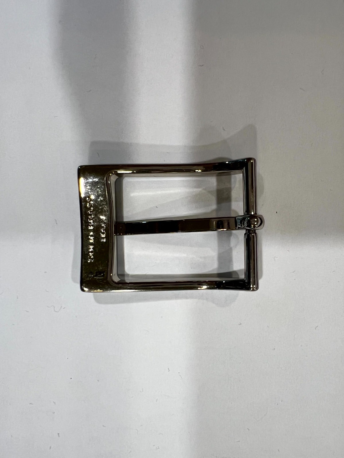 Solid Brass Satin Nickel Belt Buckle Made in Italy Fits 1.18&Prime; Belt Strap