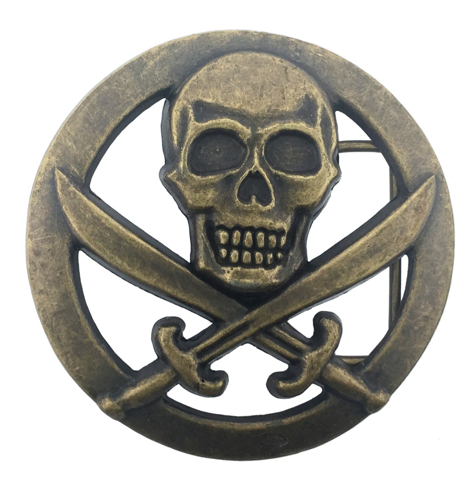 Danger Sign Halloween Costume Men Women Skull Belt Buckle Crossed Bones Pirate