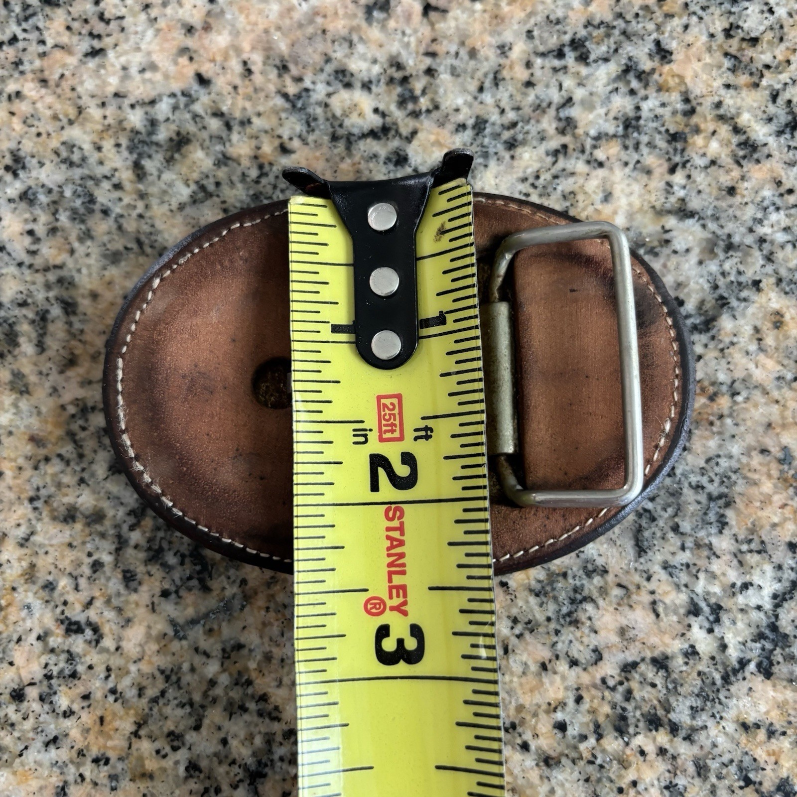Tony Lama Vintage Leather Belt Buckle Brown Embroidered Cow Head Laced Edge