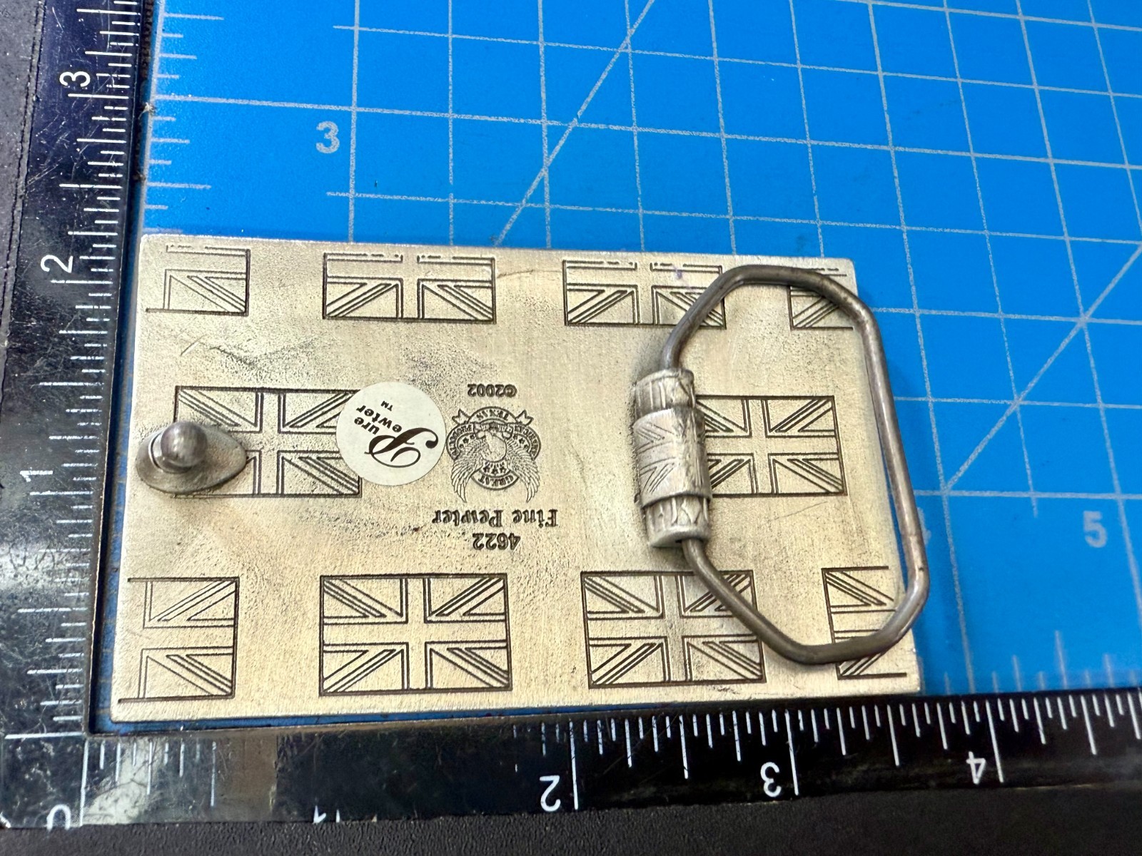 Great Britain Union Flag British Jack United Kingdom G.A.P. Pewter Belt Buckle