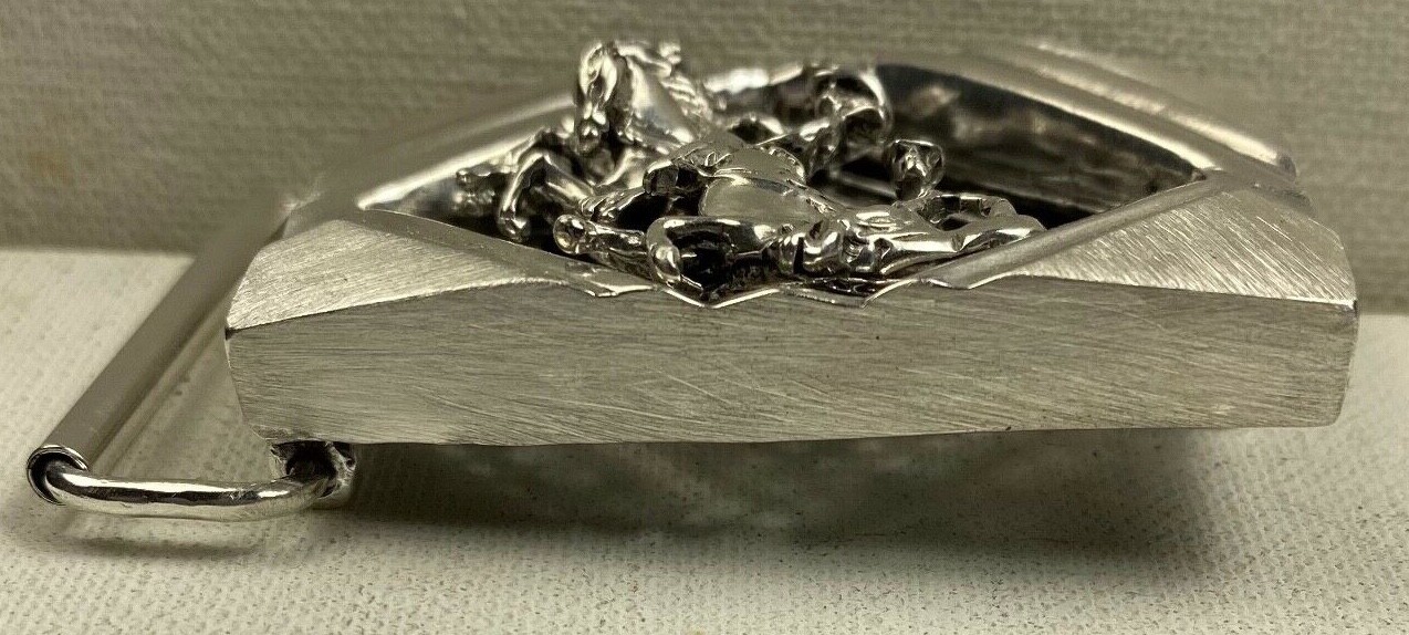 Ghost Riders sterling silver Artisan made Gents Belt buckle