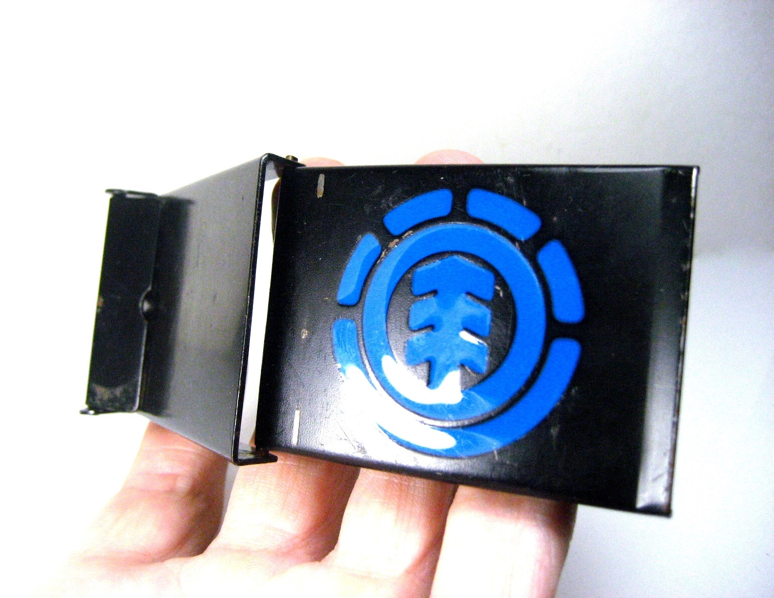 Element Skateboards Belt Buckle Black Painted Steel Blue Enamel Logo 2 5/8&Prime; NICE