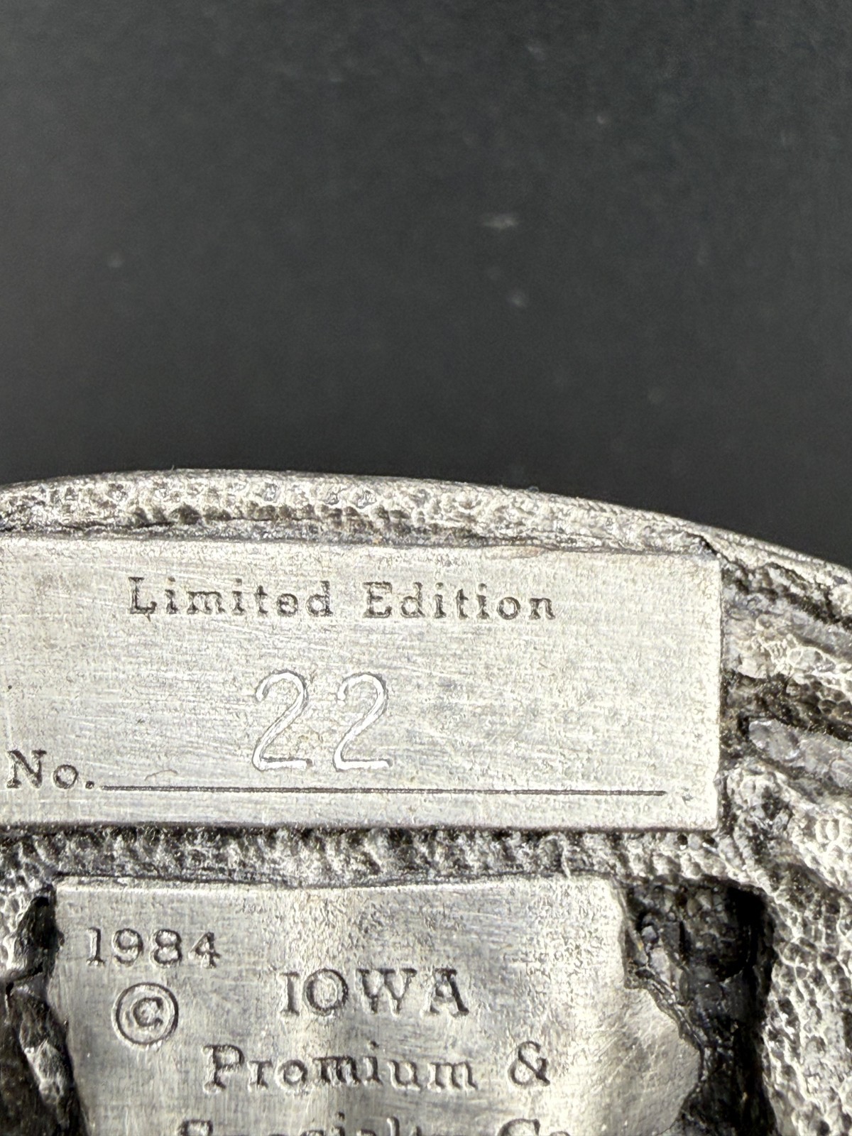 Vintage Ag Belt Buckle PIK 1984 Silver Tone