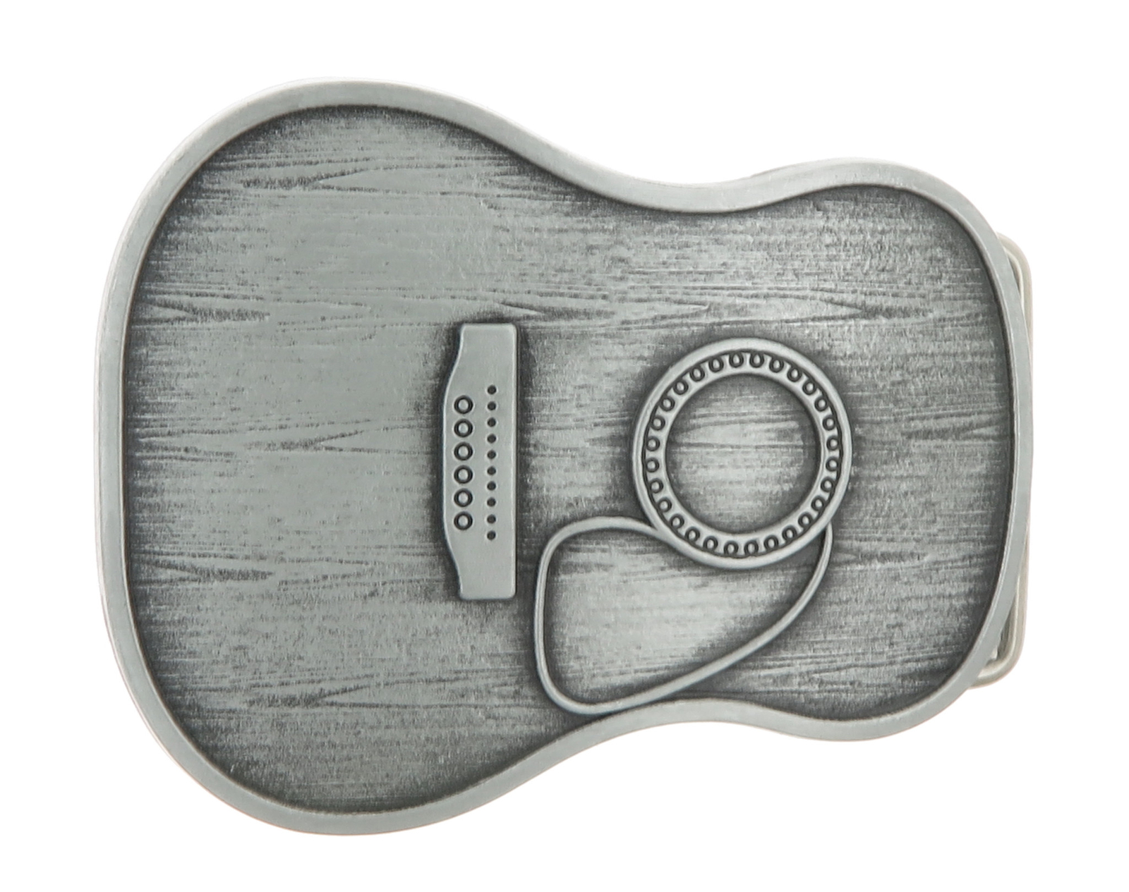 Guitar Body Antique Silver Metal Belt Buckle