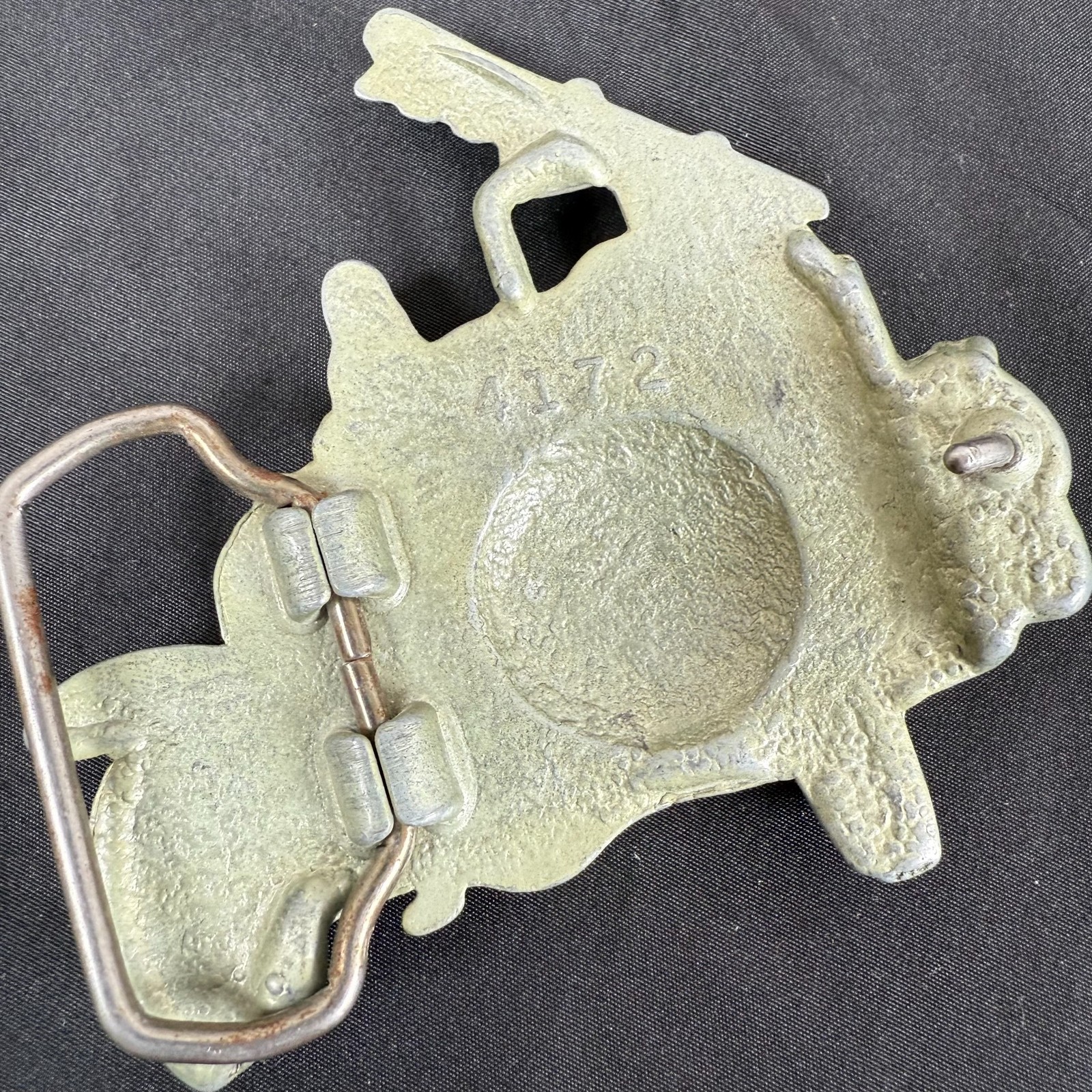 Vintage Brass Old Fashion Fire Truck Hook + Ladder Belt Buckle 3.5&Prime; Fireman