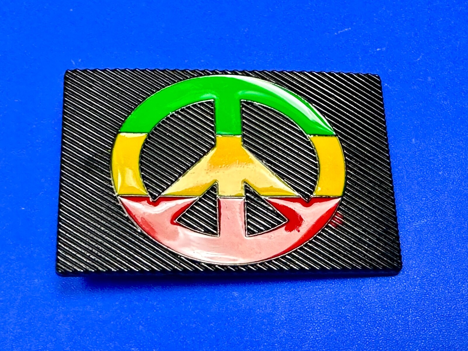 Rasta Peace Sign Flag Red Yellow Green Jamaica Marijuana Symbols Belt Buckle