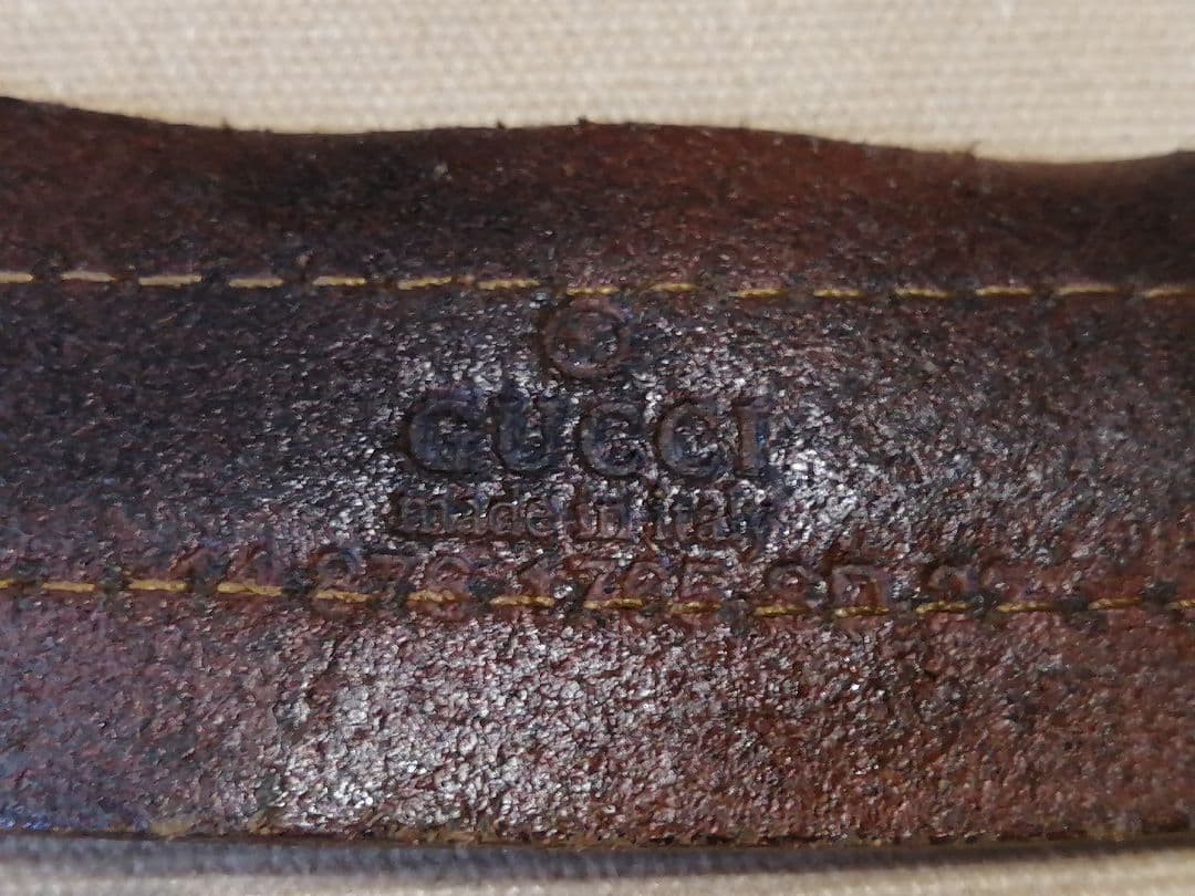 GUCCI Pre-Owned Old Leather Belt Sherry Line Made In