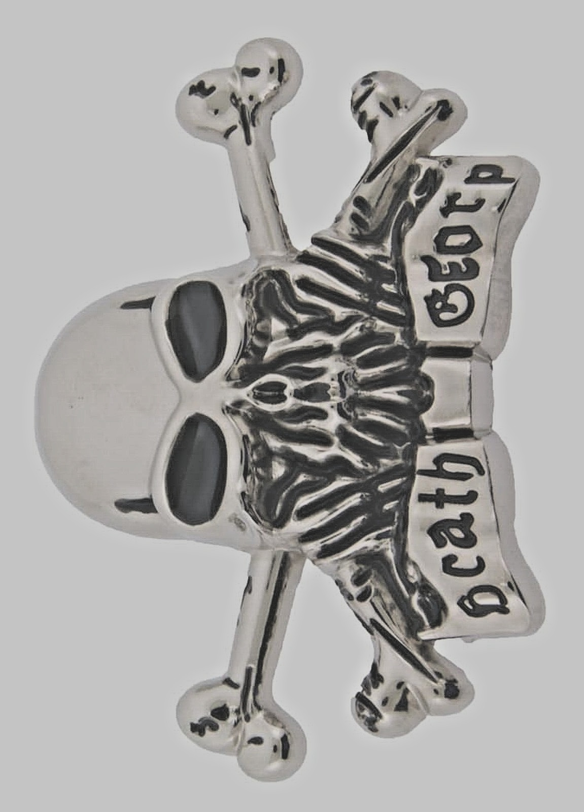 Skull Belt Buckle Silver Metal Skeleton Crossbones Pirate Sign Halloween Party