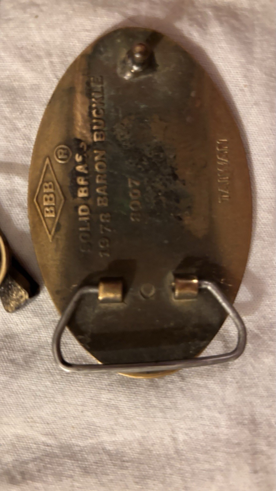 Pair Carpenter Tradesman Bronze Plated Metal Belt Buckles