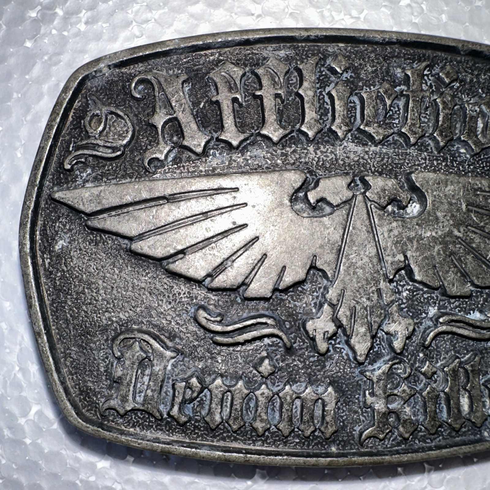 Vintage Affliction Belt Buckle Denim Killers Double Headed Eagle Y2K Masonic