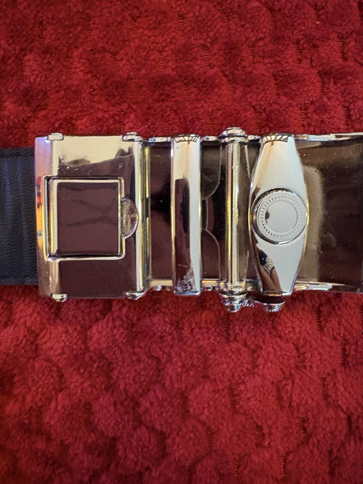 Plantation Golf & Country Club Ratchet Belt Faux Leather Automatic Slide Buckle