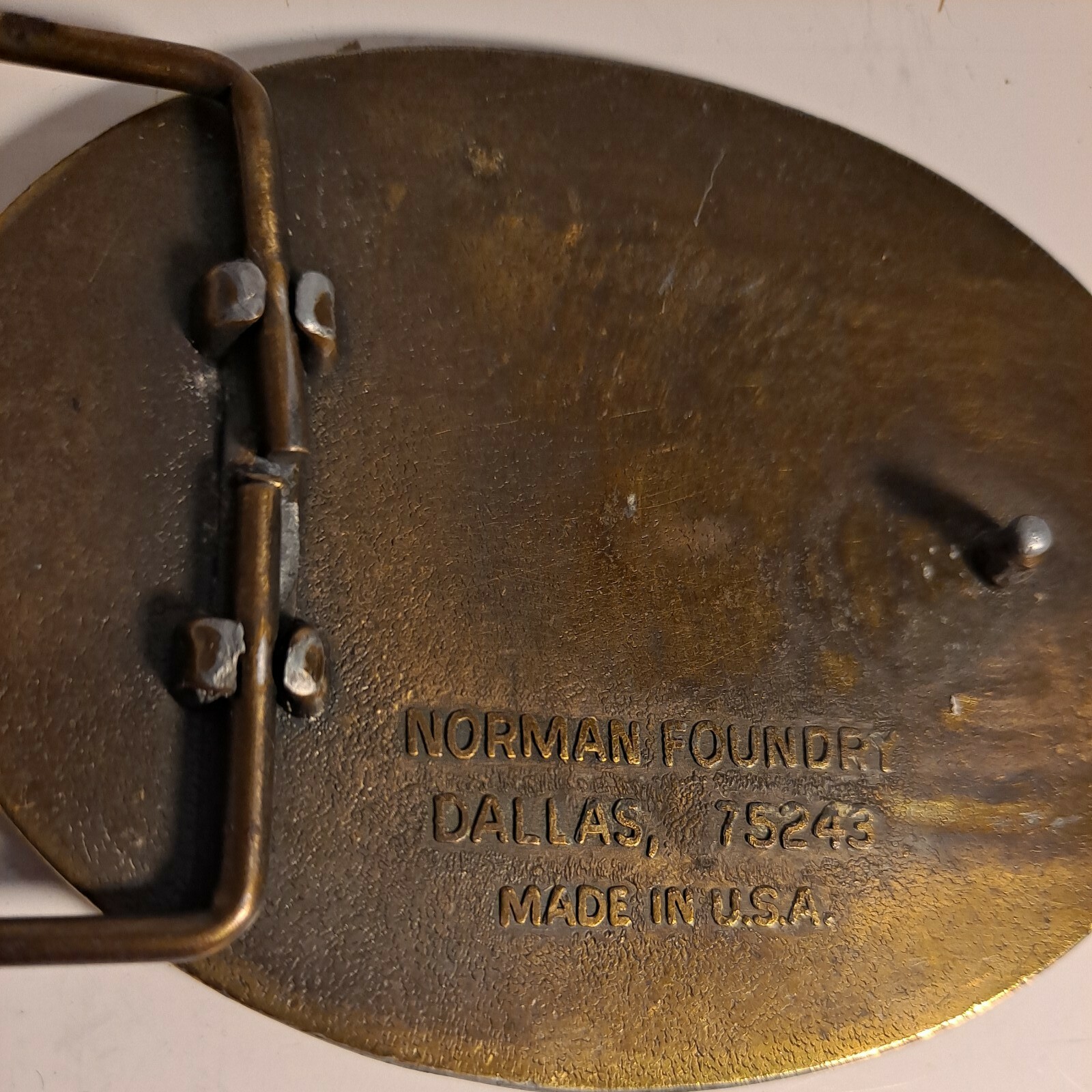 Vintage Norman Foundry NRA Belt Buckle Gunowner And Proud Of It made in USA