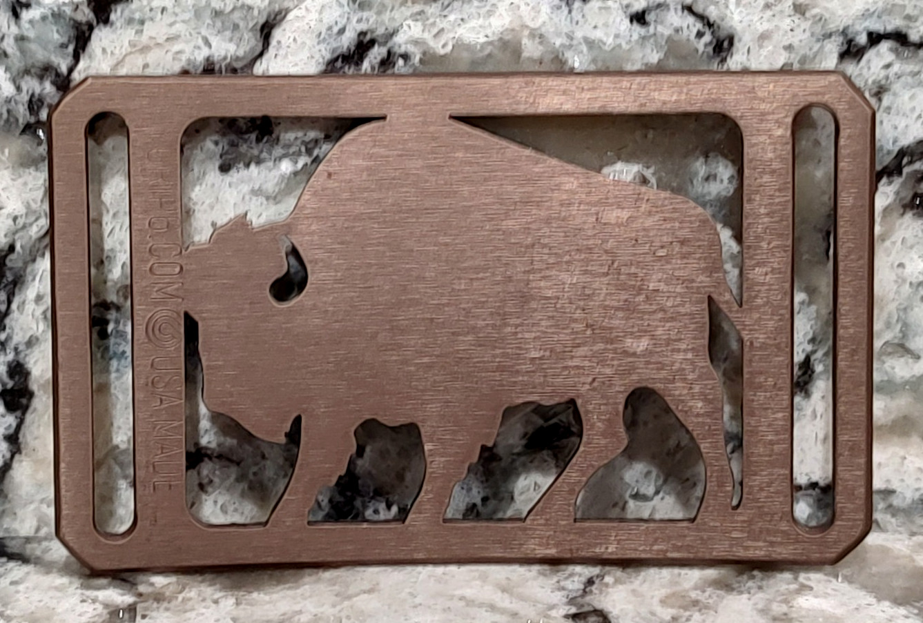 GRIP6 BELT BUCKLE – BUFFALO – BRONZE – 1.5 INCH WIDE