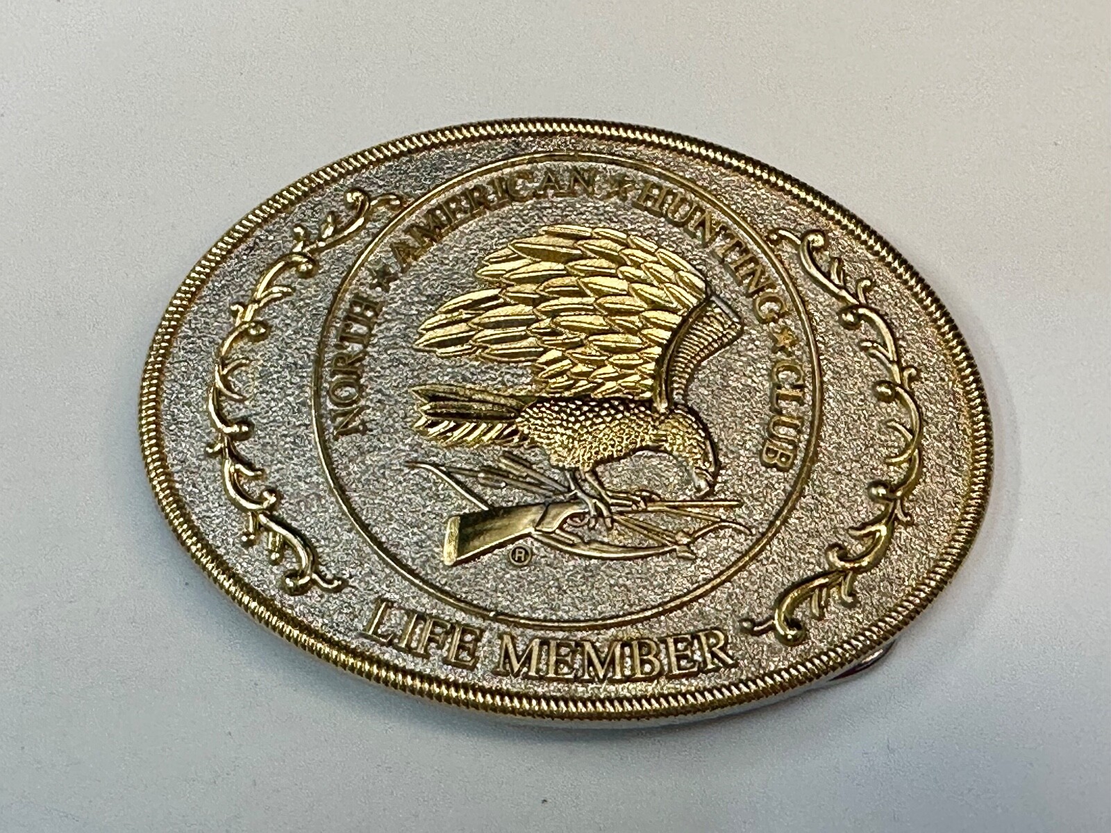 North American Hunting Club Life Member 2-Tone Belt Buckle, Perfect Gift Idea!