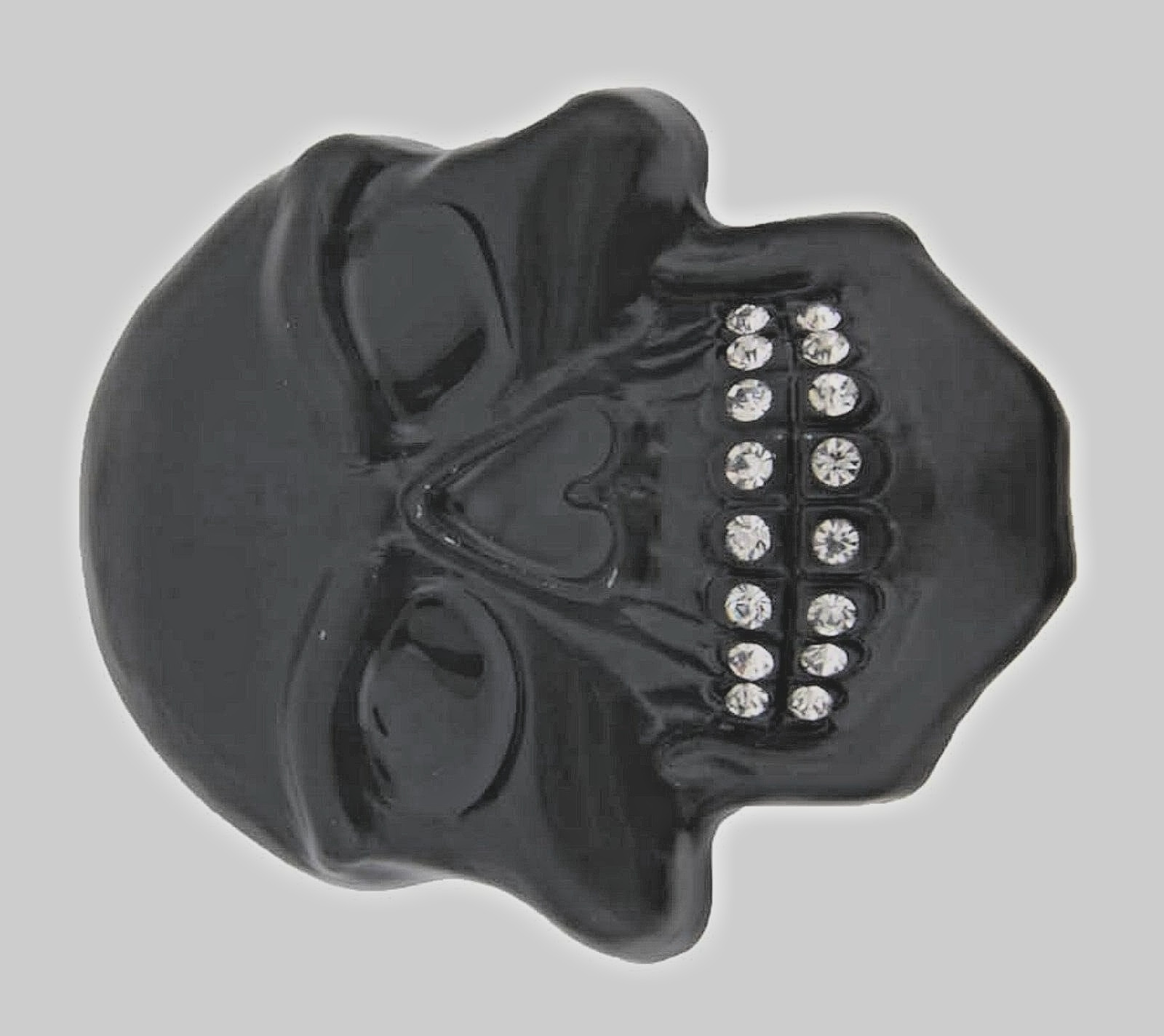 Skull Belt Buckles Grill Black Metal Emblem Bling Iced Style New Men Women Goth
