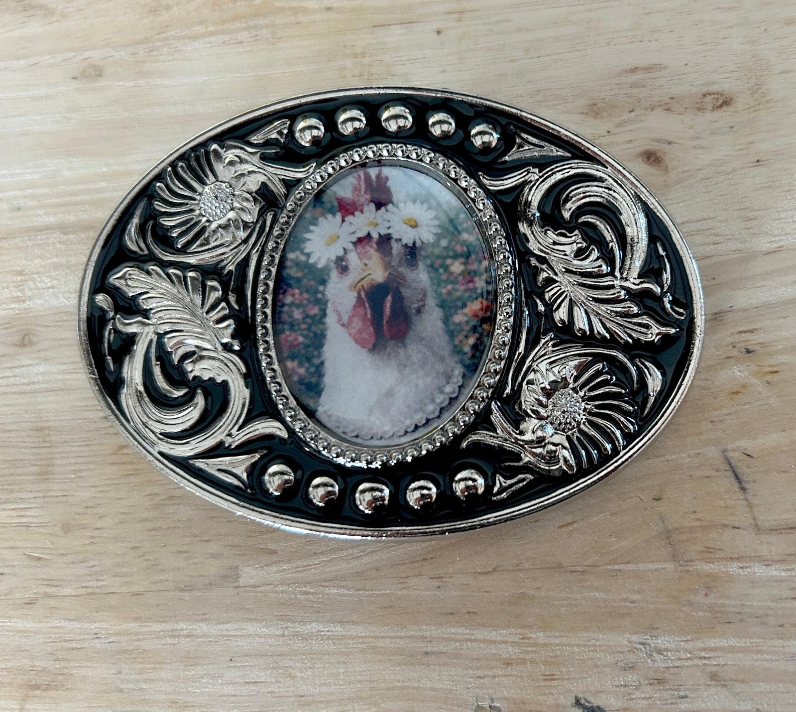Fancy Chicken Belt Buckle Western Style Hen Lover Fits 1.5 Inch Belt Strap
