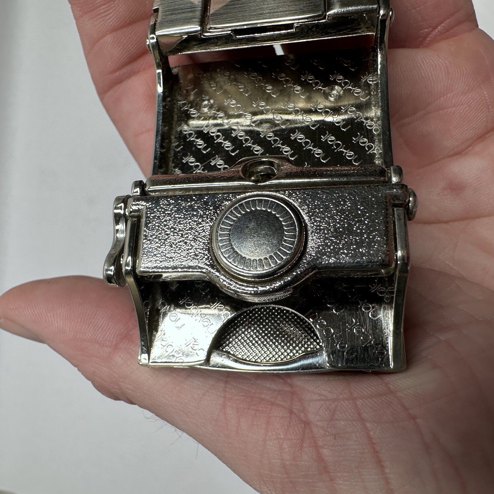Nexbelt Belt Buckle Silver GRAY Waved Buckle only Ratchet System