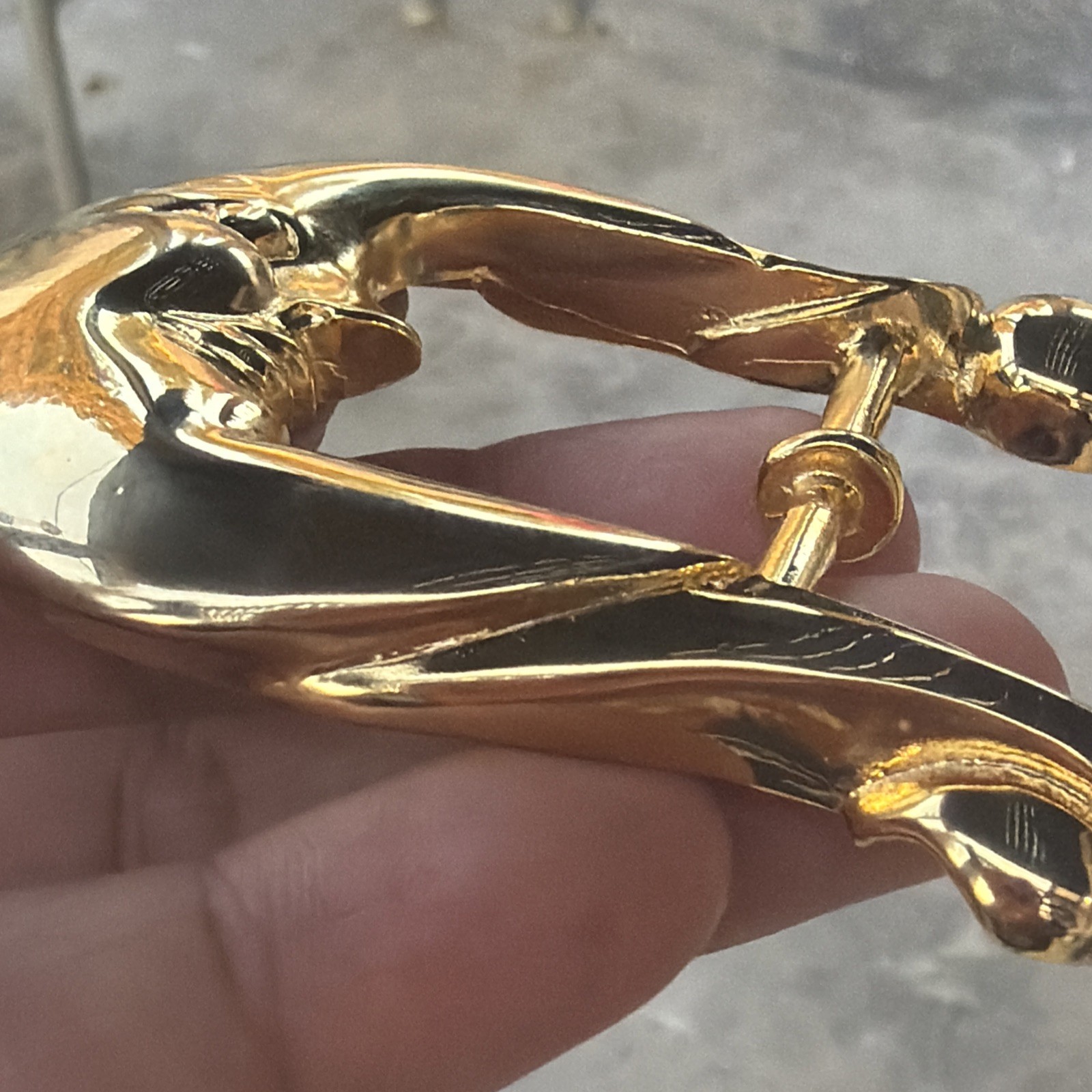 Barry Kieselstein cord sterling 925 gold vermeil moon face buckle