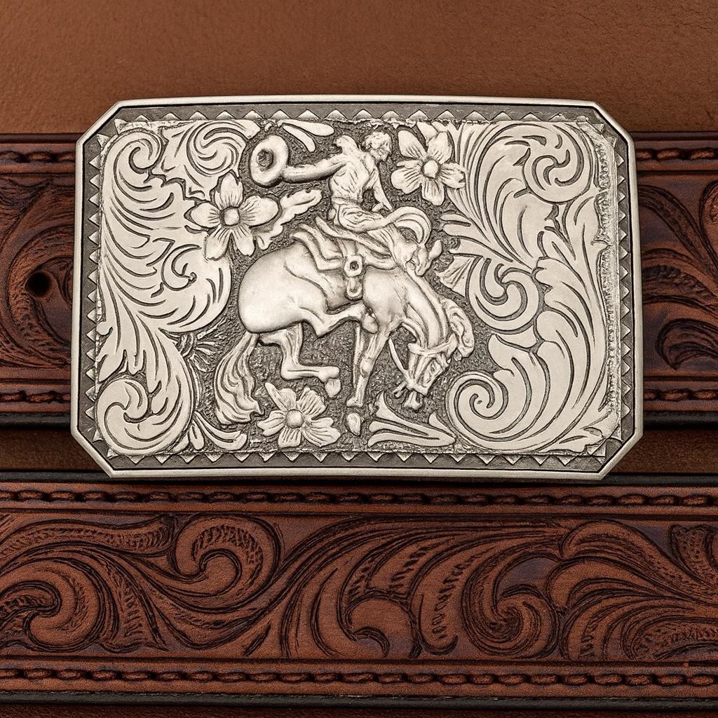 Cowboy Rodeo Vintage Bucking Bronco Belt Buckle Western Style Accessory