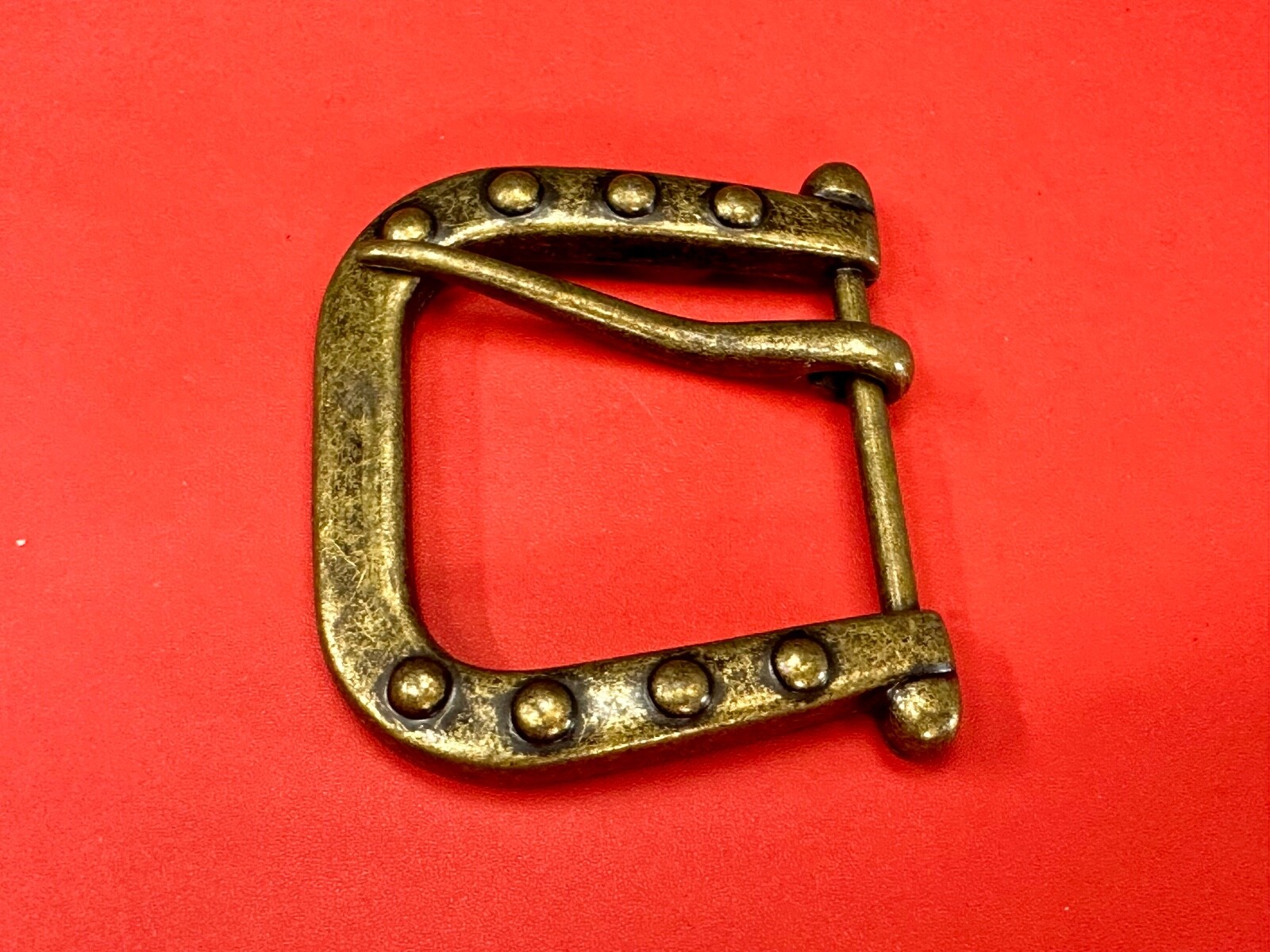 Replacement Brass Tone Studded Theme Harp Shaped Vintage Belt Buckle