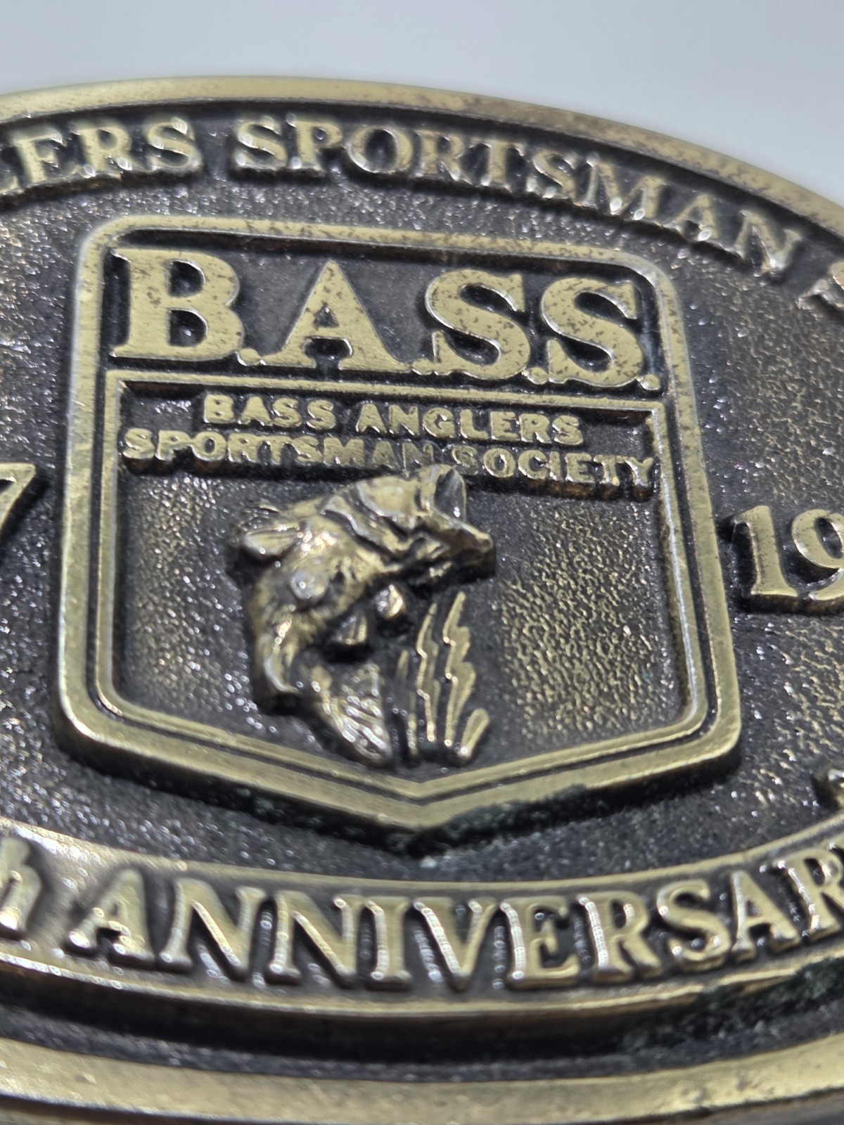 Bass Anglers Sportsman Society Belt Buckle 25th Anniversary 1992 Vintage