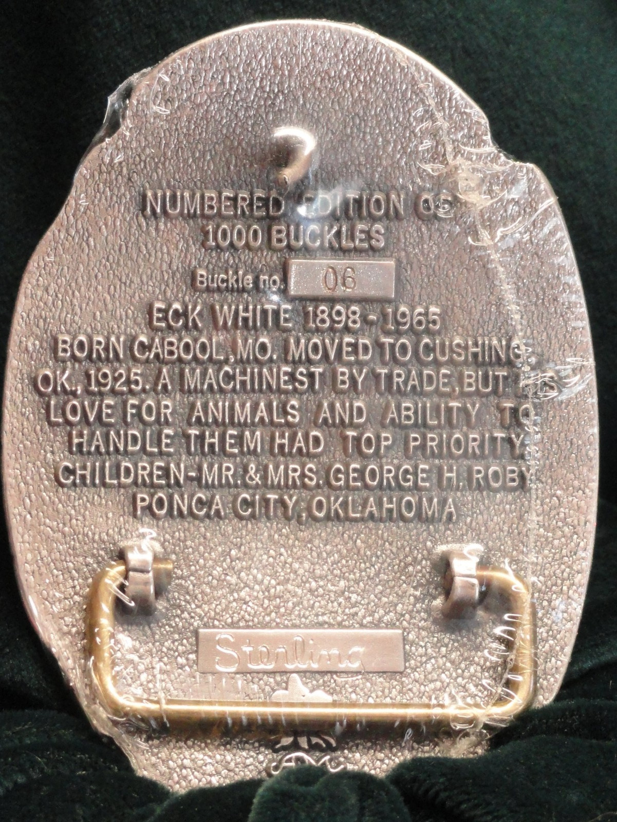 1981 BIG ECK&rsquo;S MULES Sterling Silver Belt Buckle IN MEMORY OF MY DADDY -must see