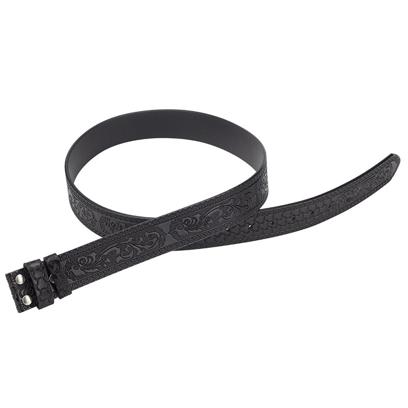 Embossed Western Leather Belt Cowboy Rodeo Casual Leather Belt Floral Embossed