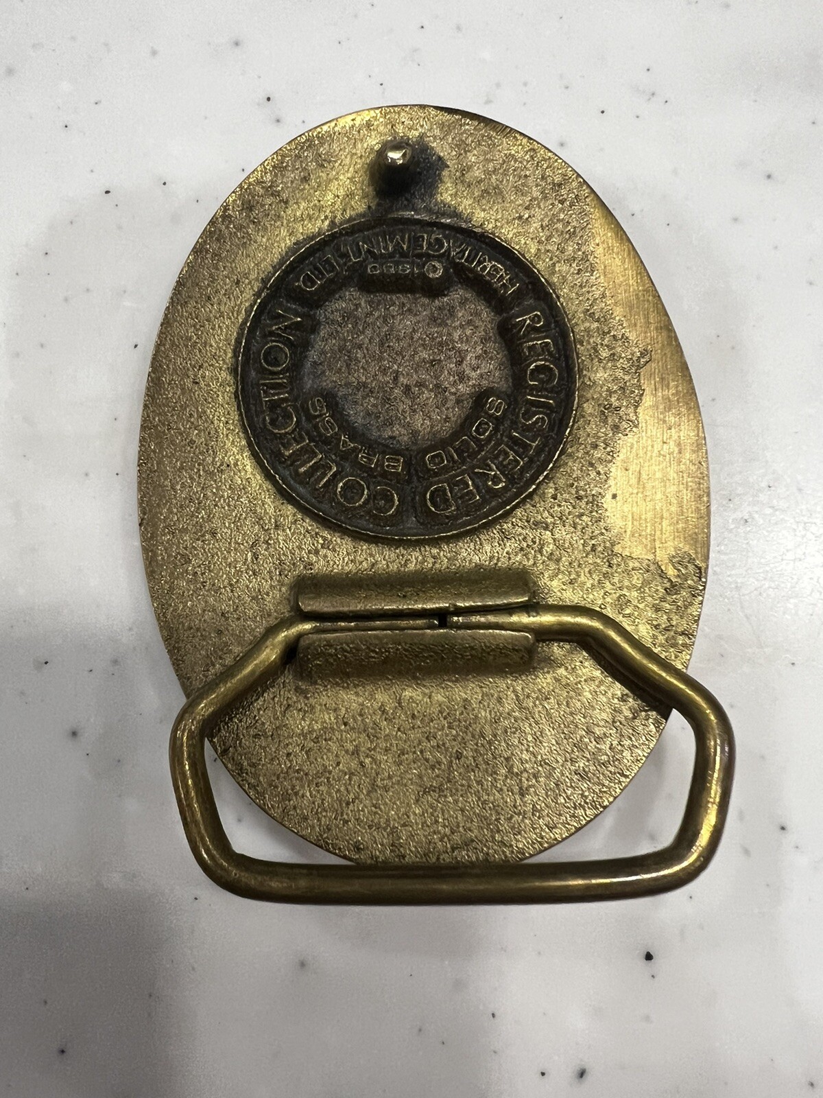 Steel, North Dakota 1881 Centennial Brass Belt Buckle Vintage 1980