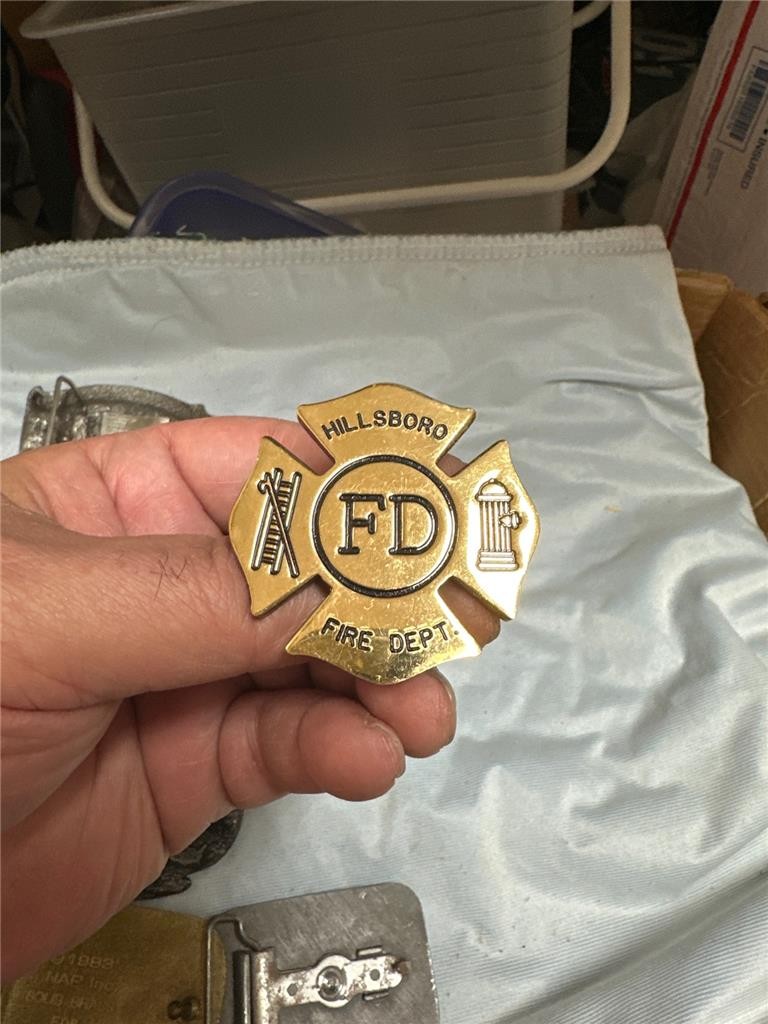 Huge Vintage Firefighter Belt Buckle Lot of Nine Buckles